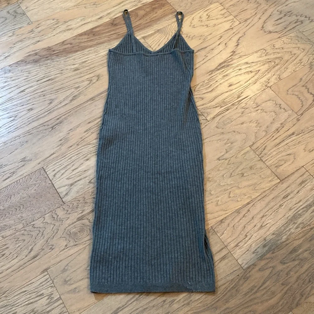 7 For All Mankind Gray Midi Dress - Picture 2 of 4